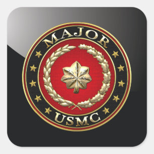 U.S. Marines: Major (USMC Maj) [3D] Quadratischer Aufkleber