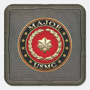 U.S. Marines: Major (USMC Maj) [3D] Quadratischer Aufkleber