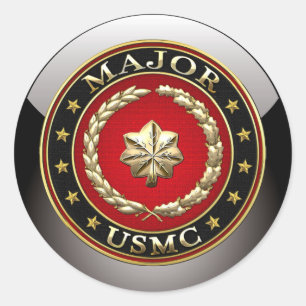 U.S. Marines: Major (USMC Maj) [3D] Runder Aufkleber
