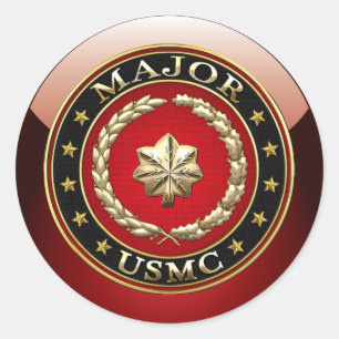 U.S. Marines: Major (USMC Maj) [3D] Runder Aufkleber