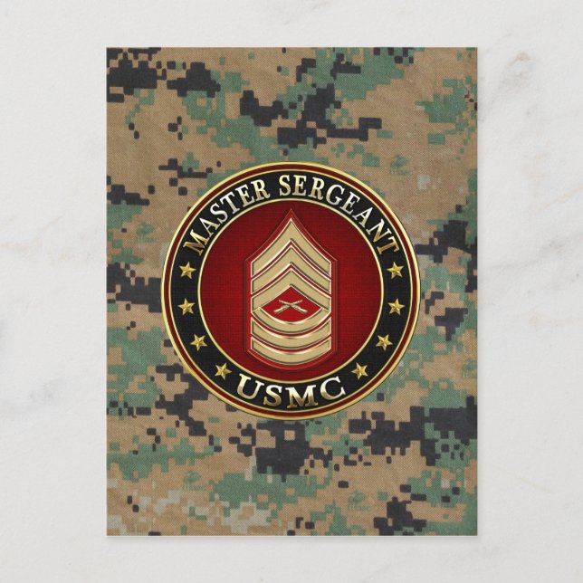 U.S. Marines: Master Sergeant (USMC MSgt) [3D] Postkarte (Vorderseite)