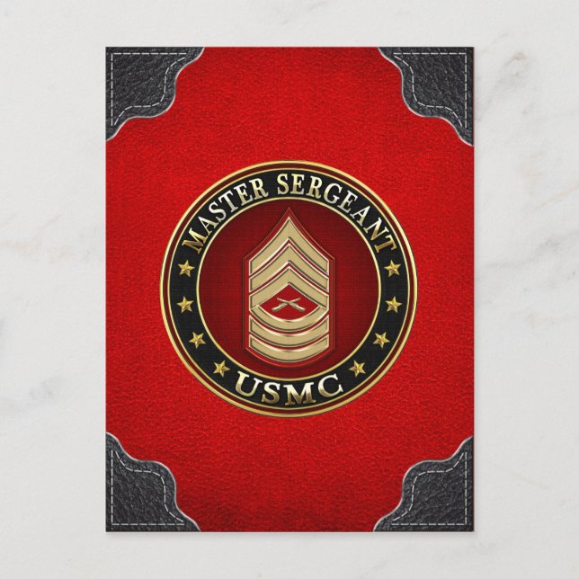 U.S. Marines: Master Sergeant (USMC MSgt) [3D] Postkarte (Vorderseite)