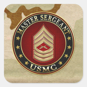 U.S. Marines: Master Sergeant (USMC MSgt) [3D] Quadratischer Aufkleber