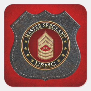 U.S. Marines: Master Sergeant (USMC MSgt) [3D] Quadratischer Aufkleber