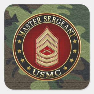 U.S. Marines: Master Sergeant (USMC MSgt) [3D] Quadratischer Aufkleber