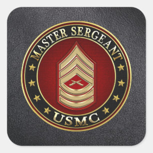 U.S. Marines: Master Sergeant (USMC MSgt) [3D] Quadratischer Aufkleber