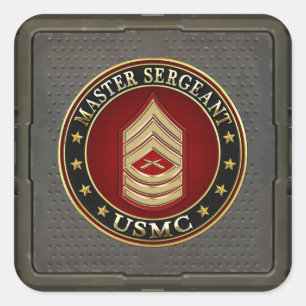 U.S. Marines: Master Sergeant (USMC MSgt) [3D] Quadratischer Aufkleber