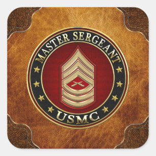 U.S. Marines: Master Sergeant (USMC MSgt) [3D] Quadratischer Aufkleber