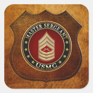 U.S. Marines: Master Sergeant (USMC MSgt) [3D] Quadratischer Aufkleber