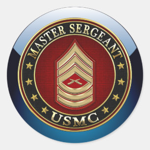 U.S. Marines: Master Sergeant (USMC MSgt) [3D] Runder Aufkleber