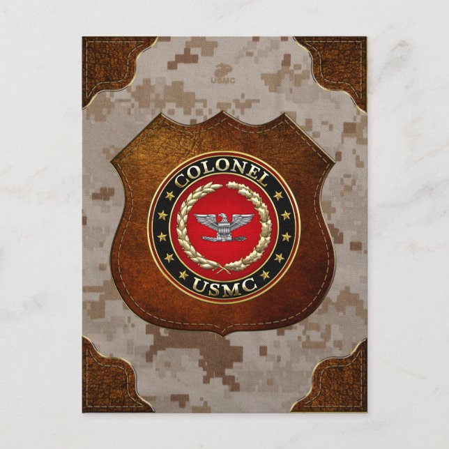 U.S. Marines: Oberst (USMC Col) [3D] Postkarte (Vorderseite)