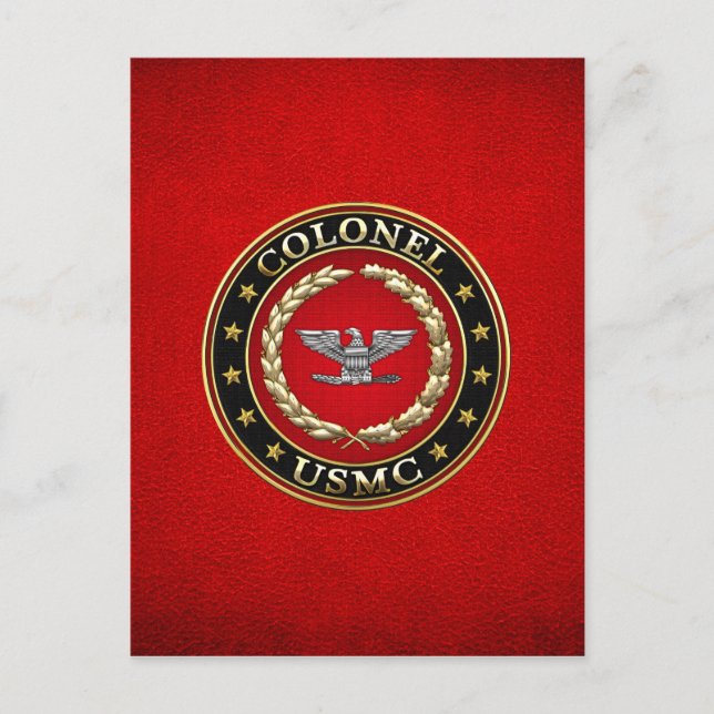 U.S. Marines: Oberst (USMC Col) [3D] Postkarte (Vorderseite)