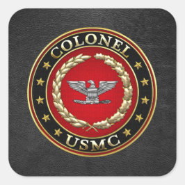 U.S. Marines: Oberst (USMC Col) [3D] Quadratischer Aufkleber