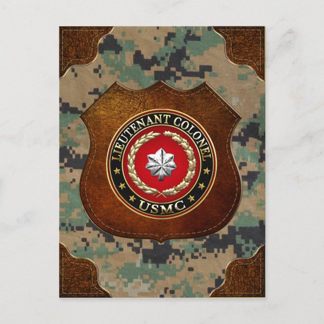 U.S. Marines: Oberstleutnant (USMC LtCol) [3D] Postkarte (Vorderseite)