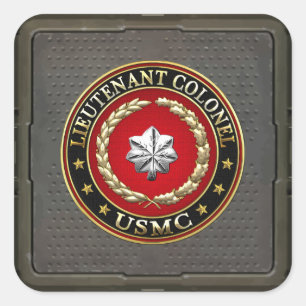 U.S. Marines: Oberstleutnant (USMC LtCol) [3D] Quadratischer Aufkleber