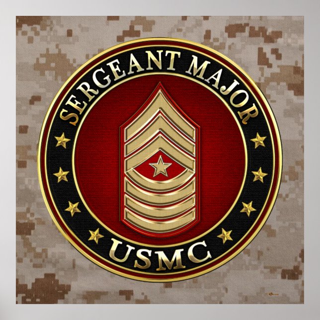 U.S. Marines: Sergeant Major (USMC SgtMaj) [3D] Poster (Vorne)