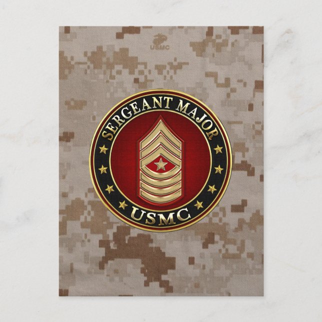 U.S. Marines: Sergeant Major (USMC SgtMaj) [3D] Postkarte (Vorderseite)