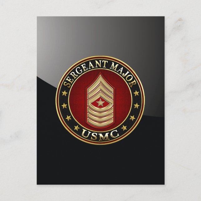 U.S. Marines: Sergeant Major (USMC SgtMaj) [3D] Postkarte (Vorderseite)