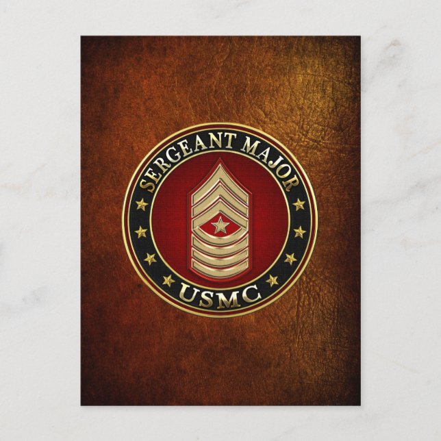 U.S. Marines: Sergeant Major (USMC SgtMaj) [3D] Postkarte (Vorderseite)