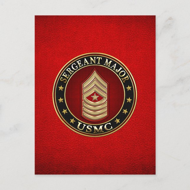 U.S. Marines: Sergeant Major (USMC SgtMaj) [3D] Postkarte (Vorderseite)