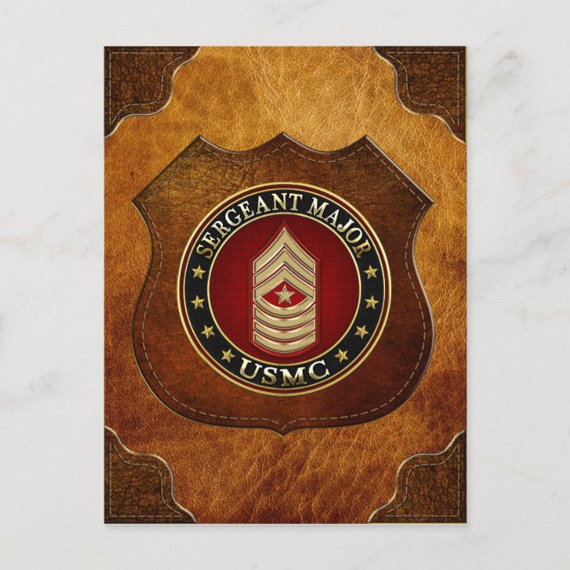 U.S. Marines: Sergeant Major (USMC SgtMaj) [3D] Postkarte (Vorderseite)