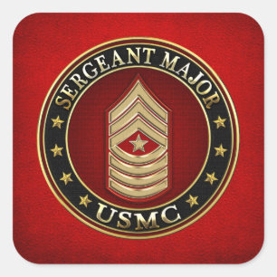 U.S. Marines: Sergeant Major (USMC SgtMaj) [3D] Quadratischer Aufkleber