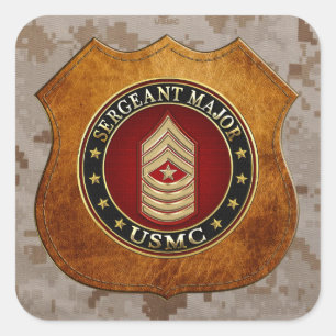 U.S. Marines: Sergeant Major (USMC SgtMaj) [3D] Quadratischer Aufkleber