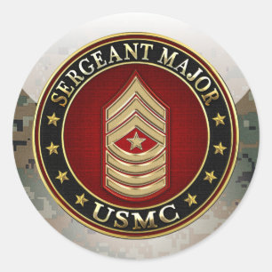 U.S. Marines: Sergeant Major (USMC SgtMaj) [3D] Runder Aufkleber