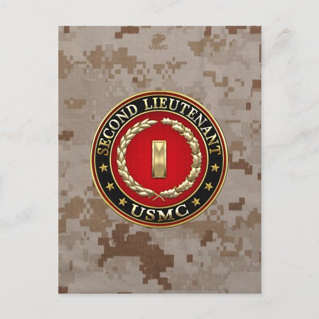 U.S. Marines: Zweiter Leutnant (USMC 2ndLt) [3D] Postkarte (Vorderseite)