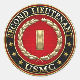 U.S. Marines: Zweiter Leutnant (USMC 2ndLt) [3D] Runder Aufkleber