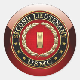 U.S. Marines: Zweiter Leutnant (USMC 2ndLt) [3D] Runder Aufkleber
