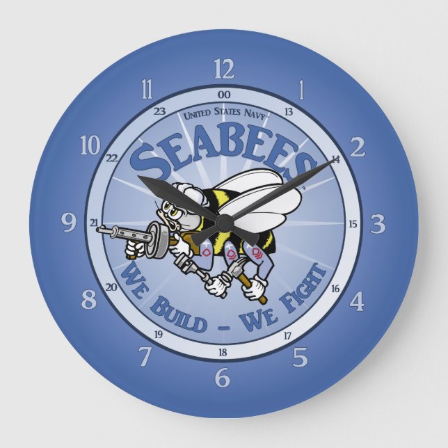 U.S. MarineSeabee Große Wanduhr (Vorderseite)