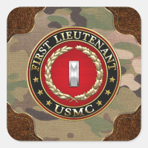 U.S. Marinesoldaten: Erster Leutnant (USMC 1stLt) Quadratischer Aufkleber
