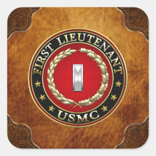 U.S. Marinesoldaten: Erster Leutnant (USMC 1stLt) Quadratischer Aufkleber