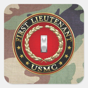 U.S. Marinesoldaten: Erster Leutnant (USMC 1stLt) Quadratischer Aufkleber