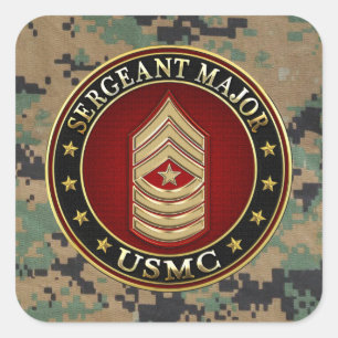 U.S. Marinesoldaten: Sergeant Major (USMC SgtMaj) Quadratischer Aufkleber