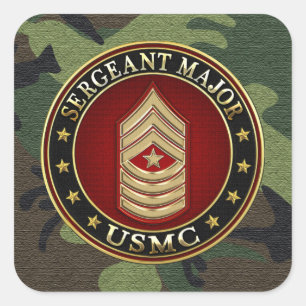 U.S. Marinesoldaten: Sergeant Major (USMC SgtMaj) Quadratischer Aufkleber