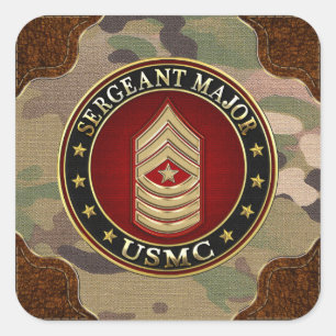 U.S. Marinesoldaten: Sergeant Major (USMC SgtMaj) Quadratischer Aufkleber