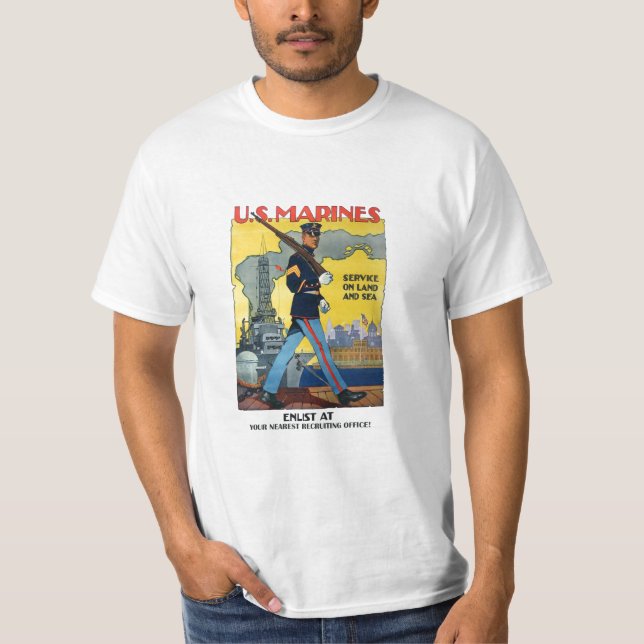 U.S. Marinesoldaten: Service am Land und am Meer! T-Shirt (Vorderseite)