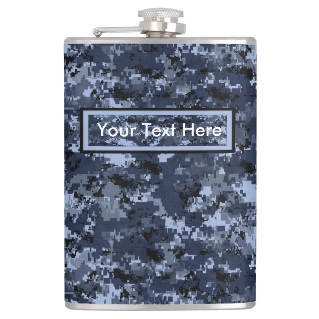 U.S. Militärische blaue Tarnung 6-Unze- oder 8 Flachmann (Vorderseite)