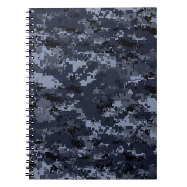 U.S. Military Blue Camouflage Spiral Notebook Notizblock (Vorderseite)