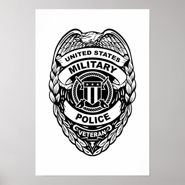 U.S. Military Police Veteran Abzeichen Poster (Vorne)