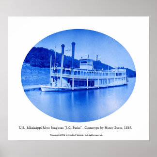 U.S. Mississippi River Snagboat "J.G. Parke" 1885 Poster