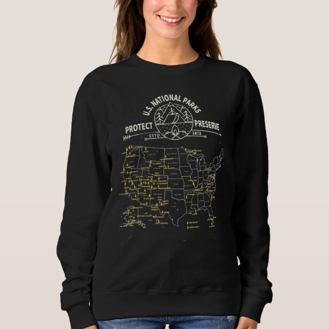 U S National Park Camping All US National Parks Ma Sweatshirt (Vorderseite)
