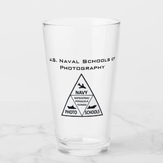U.S. Naval School of Fotografy Glass Tumbler B&W