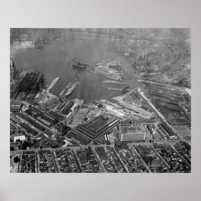 U.S. Naval Yard in Brooklyn NY Fotograf (1932) Poster (Vorne)