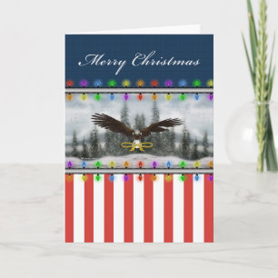 U.S. Patriotic Eagle Frohe Weihnachtsblankkarte Feiertagskarte