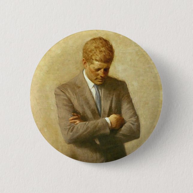 U.S. Präsident John F. Kennedy durch Aaron Shikler Button (Vorderseite)