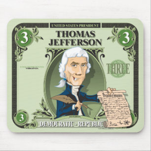 U.S. Präsidenten Mousepad: #3 Thomas Jefferson Mousepad