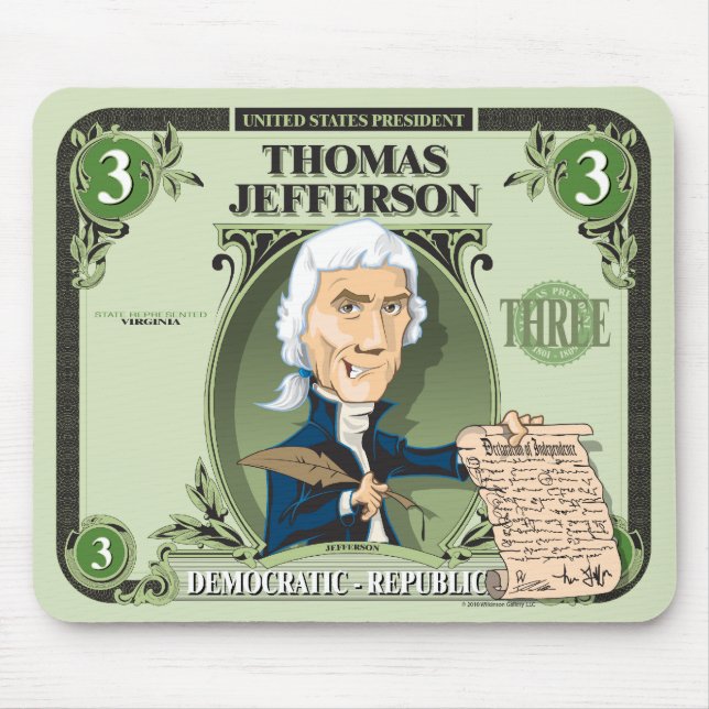 U.S. Präsidenten Mousepad: #3 Thomas Jefferson Mousepad (Vorne)